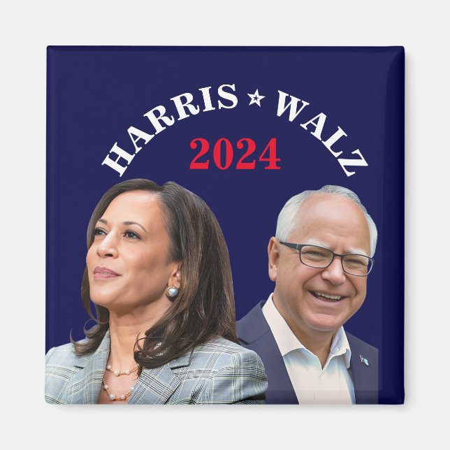 Imán Foto de Kamala Harris Walz - Vicefotos del preside (Frente)