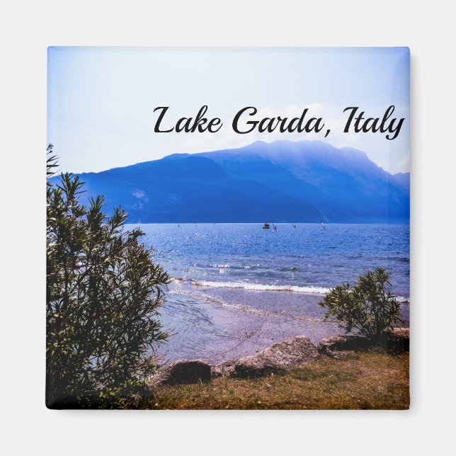 Imán Foto de la asombrosa playa de Lake Garda, Italia (Frente)