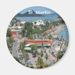Imán Foto de la bahía de St. Martin y Marigot