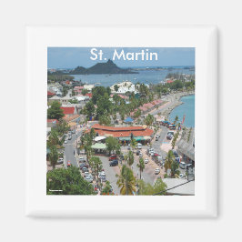 Imán Foto de la bahía de St. Martin y Marigot