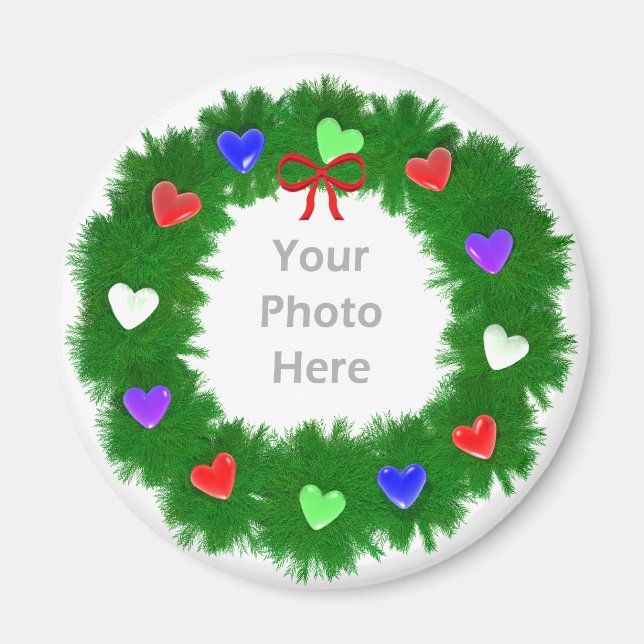 Imán Foto de la corona de navidades (Frente)