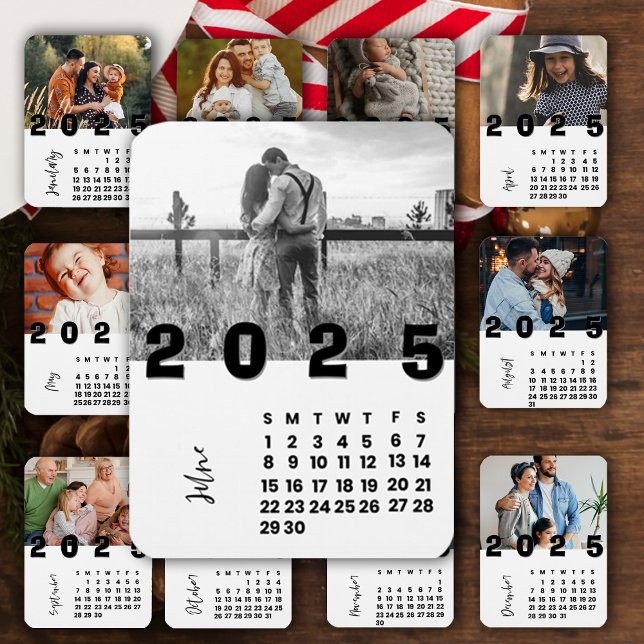 Imán Foto de la familia del calendario de junio de 2025 (New Year 2025 June Calendar Family Photo Magnet)