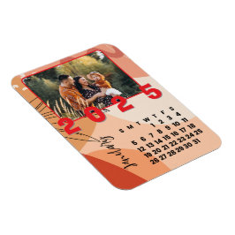 Imán Foto de la familia del calendario del mes de enero