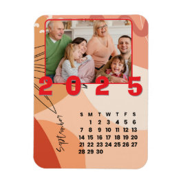 Imán Foto de la familia New Year 2025 Calendar Septembe