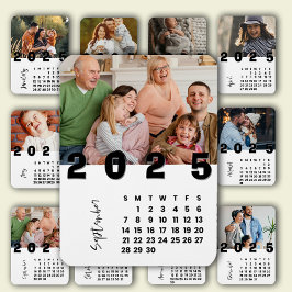 Imán Foto de la familia New Year 2025 Calendar Septembe