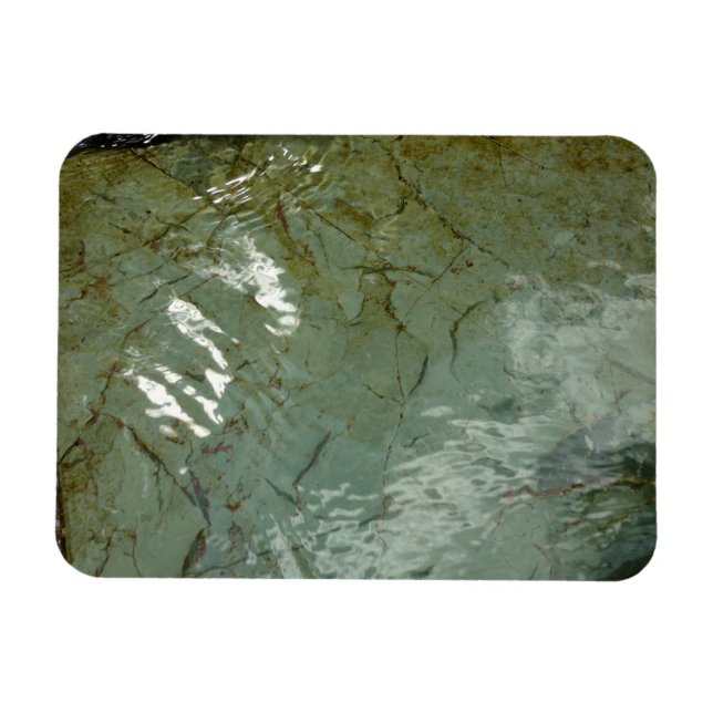 Imán Foto de la naturaleza de la losa cubierta de agua (Horizontal)