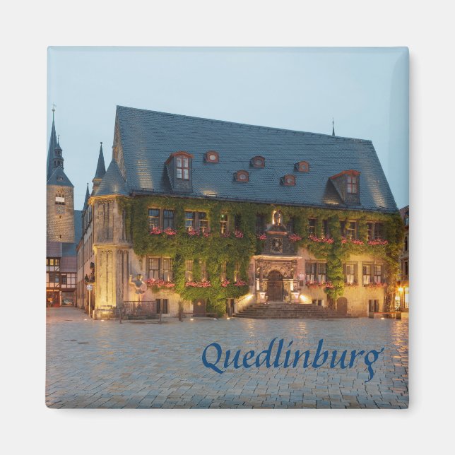 Imán Foto de la noche de Quedlinburg (Frente)