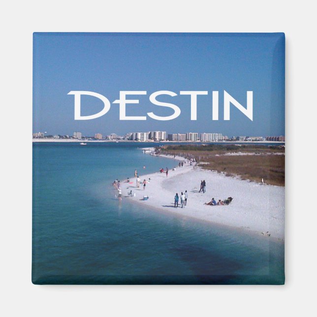 Imán Foto de la playa y el horizonte de Destin Florida (Frente)