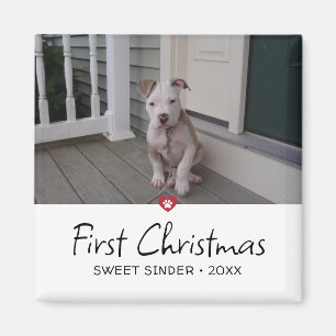 Imán Foto de la primera Navidad de cachorros