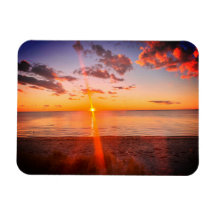 Foto de la puesta de sol en la playa de Cape Cod
