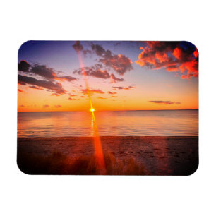 Imán Foto de la puesta de sol en la playa de Cape Cod