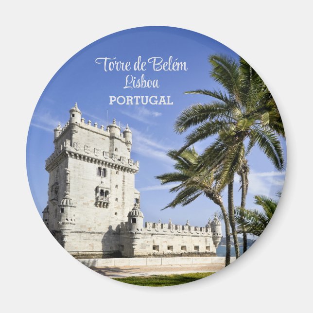 Imán Foto de la Torre Belém, Lisboa, Portugal (Frente)