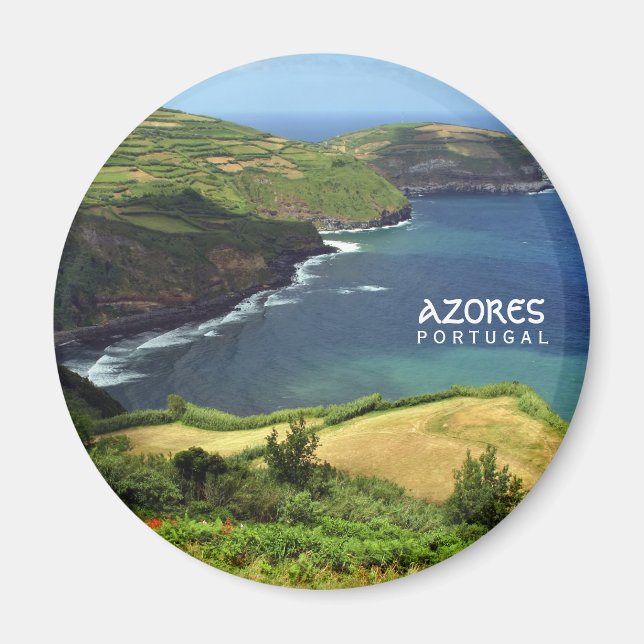 Imán Foto de las islas Azores, Portugal (Frente)