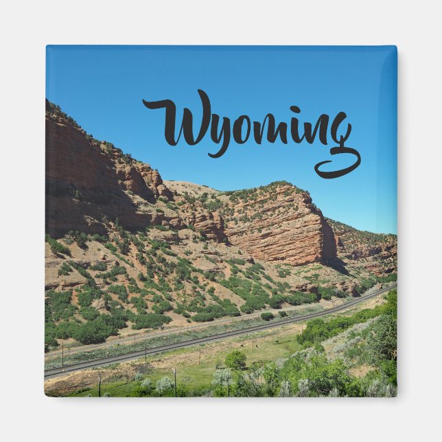 Imán Foto de las pistas de acantilados de Wyoming Sageb (Frente)