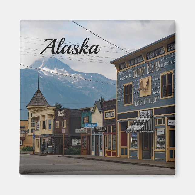 Imán Foto de los edificios de Alaska Skagway Town (Frente)