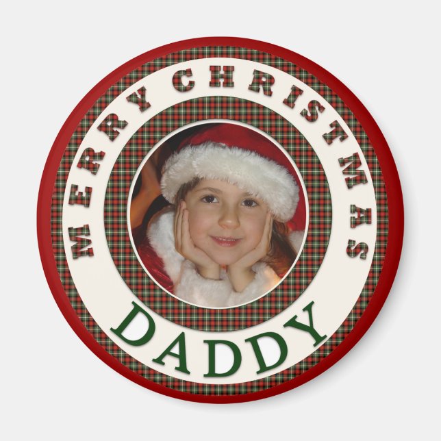 Imán Foto de Merry Christmas Daddy Personalizado (Frente)
