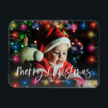 Imán Foto de Merry Christmas Lights<br><div class="desc">Enciende tu cocina,  oficina o superficie magnética con tu Fotos de las Luces navideñas de Feliz.</div>