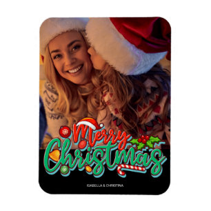 Imán Foto de Merry Christmas Personalizado Photo