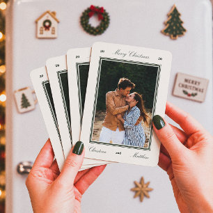 Imán Foto de Navidad elegante y editorial para recién c
