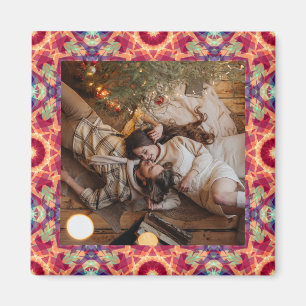 Imán Foto de Navidades morados de jolly Red Festive