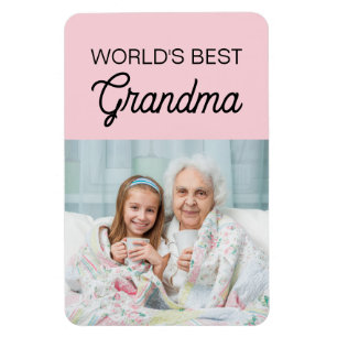 Imán Foto de nieto rosa de la mejor abuela del mundo