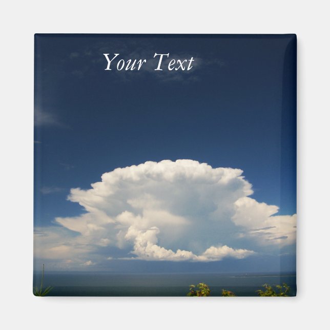 Imán Foto de Nube Blanca Esponjosa (Frente)