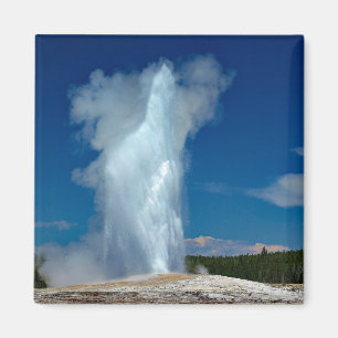 Imán Foto de paisaje de Yellowstone Old Faithful