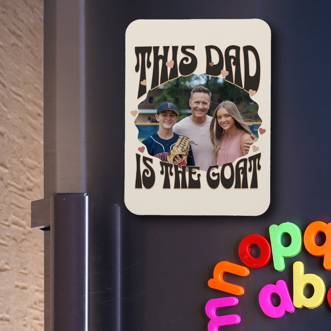 Imán Foto de papá de la cabra más grande de todos los t (Dad is the Greatest Of All Time - Custom photo, GOAT magnet
)