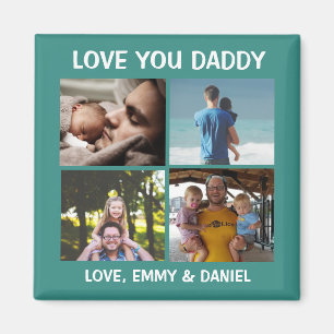 Imán Foto de papá y amor personalizado