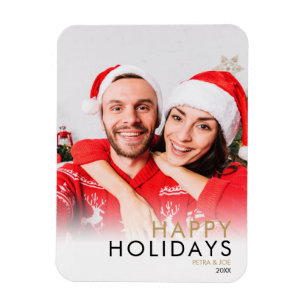 Imán Foto de parejas Navidad moderna Felices Fiestas