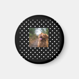 Imán Foto de perro con lunares en blanco y negro