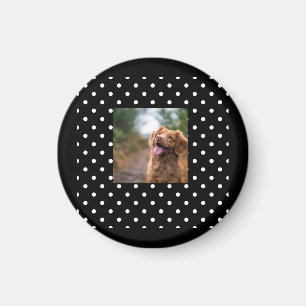 Imán Foto de perro con lunares en blanco y negro