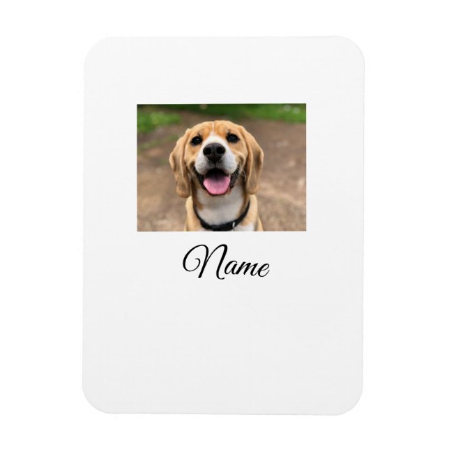 Imán Foto de perro gato añadir nombre mascota personali (Vertical)