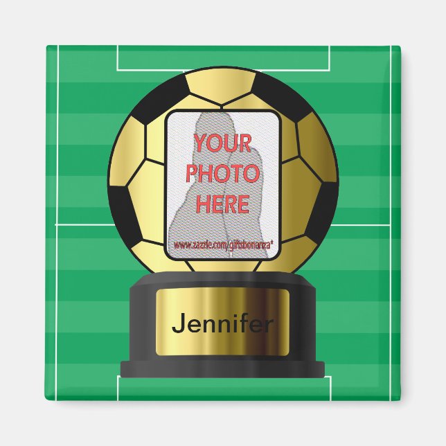 Imán Foto de personalizable Imanes de la pelota de fútb (Frente)
