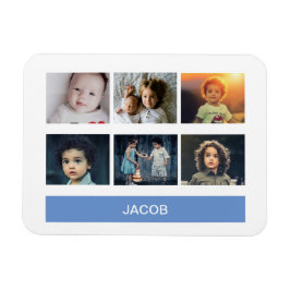 Imán Foto de Personalizado azul Pastel - Personalizada