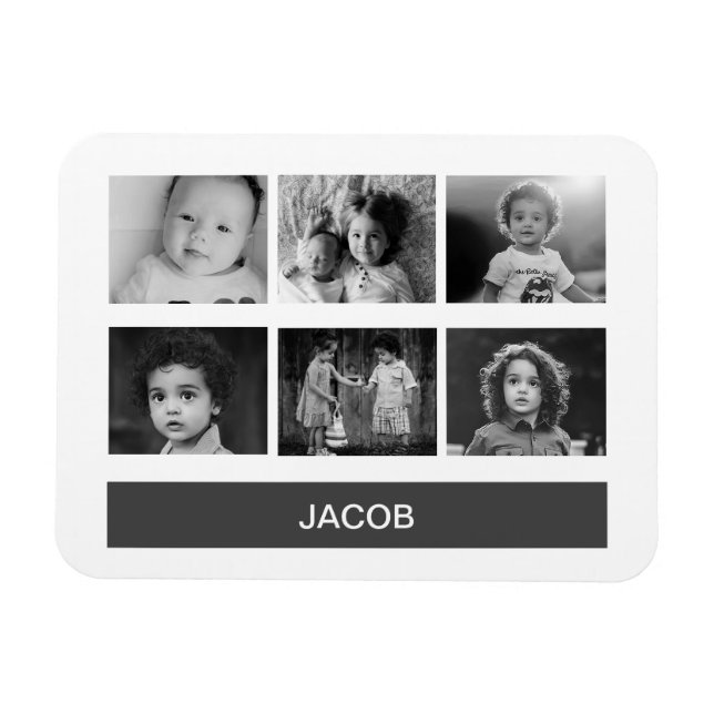Imán Foto de Personalizado blanco y negro - Personaliza (Horizontal)