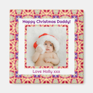Imán Foto de personalizados Navidades felices Jolly Dad