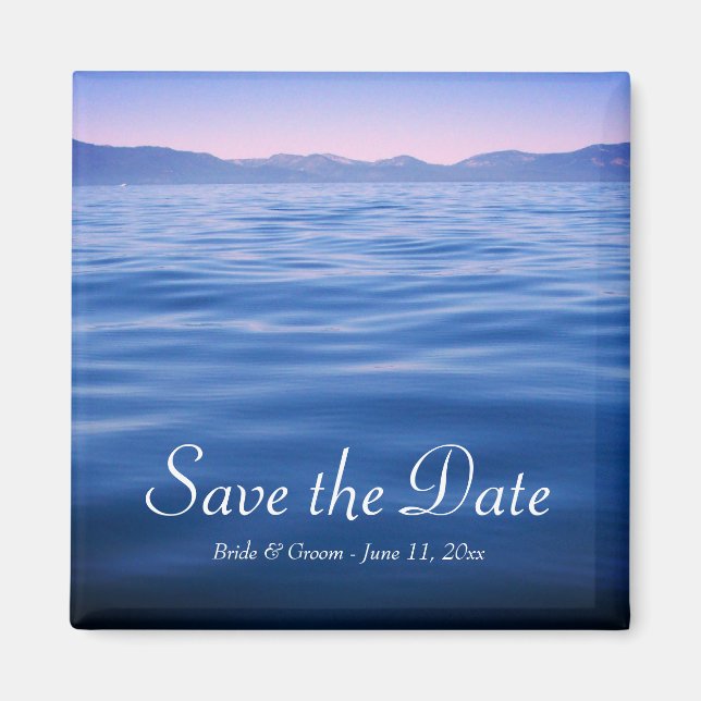 Imán Foto de Pink and Blue Lake Tahoe Save the Date (Frente)