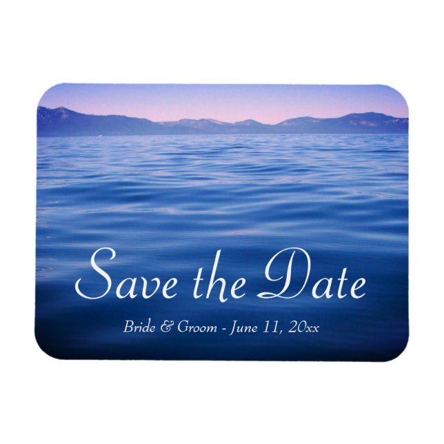 Imán Foto de Pink and Blue Lake Tahoe Save the Date (Horizontal)