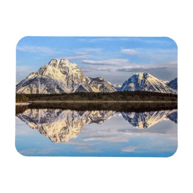 Imán Foto de reflexión de las montañas Alaska (Horizontal)