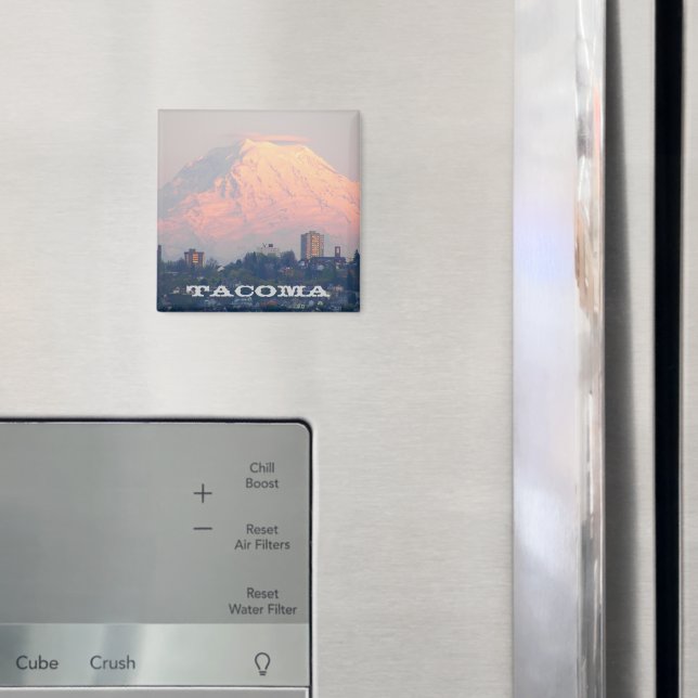 Imán Foto de Tacoma, Washington y Mount Rainier (In situ (nevera))