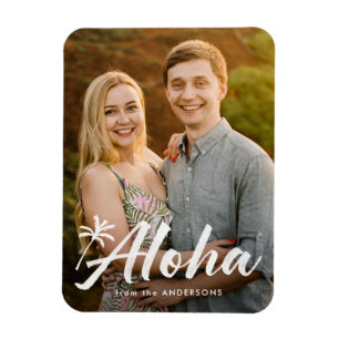 Imán Foto de vacaciones de la palma de Aloha