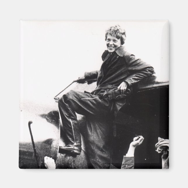 Imán Foto de Vintage Amelia Earhart (Frente)
