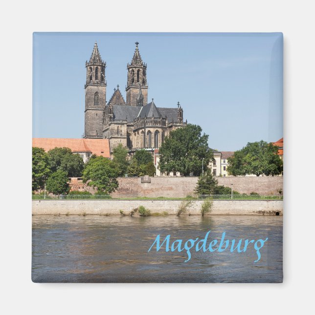 Imán Foto de vista de Magdeburg Elbe (Frente)