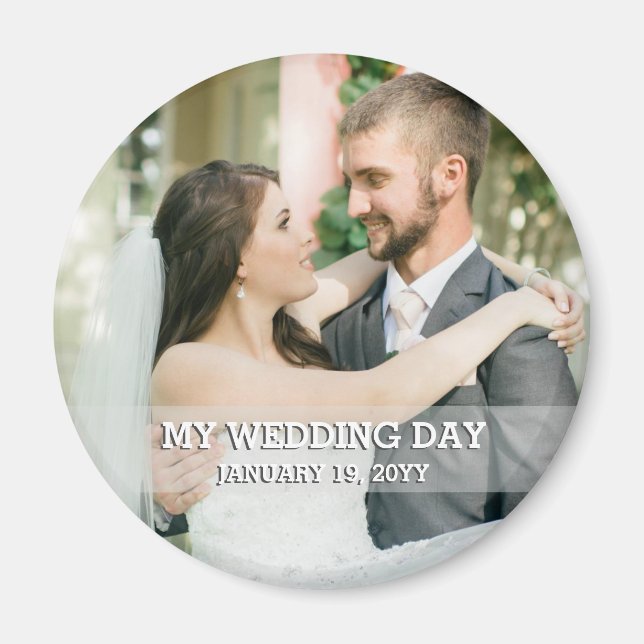 Imán Foto de WEDDING personalizada (Frente)