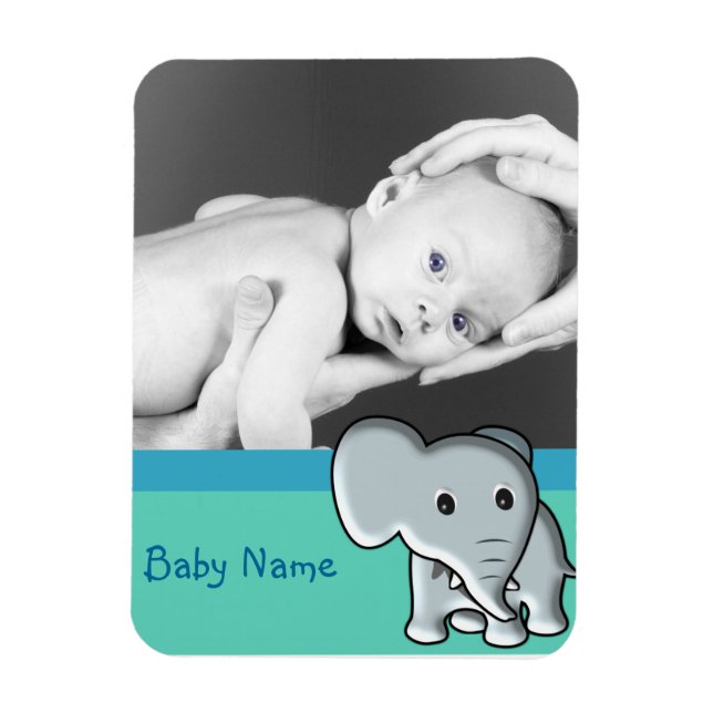 Imán Foto del bebé/ Elefante (Vertical)