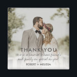 Imán Foto del Día de la Boda Gracias Por Favor<br><div class="desc">Captura la magia de tu día de bodas y expresa gratitud a tus invitados con nuestra foto del Día de la Boda Gracias Favor Magnet. Esta sincera muestra de aprecio combina el encanto de una preciada foto boda con la practicidad de un imán, asegurando que sus invitados puedan revivir los...</div>