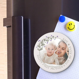 Imán Foto del Día de la Madre de la Flor Morada Silvest