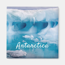 Foto del iceberg de la Antártida con texto
