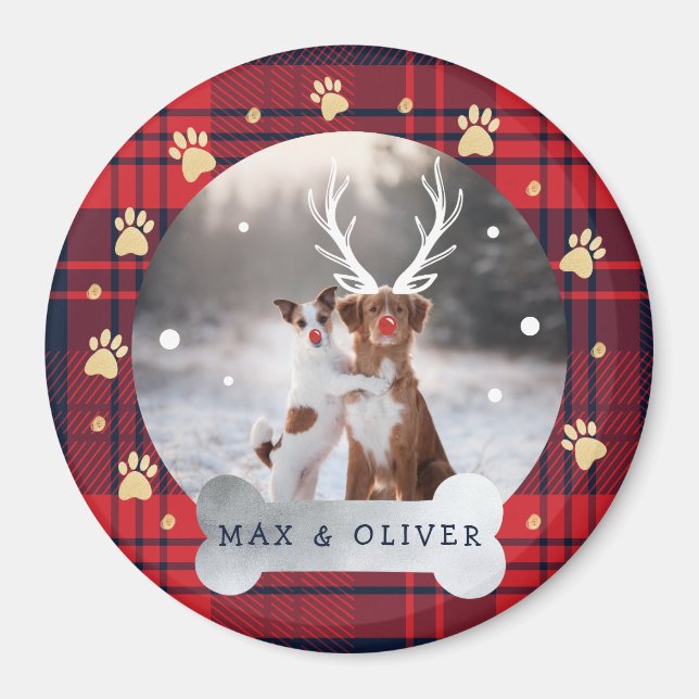 Imán Foto del Mascota de impresión de papel rojo y azul (Frente)